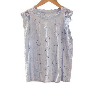 Eyelet top nice shade of blue. From super clean and smoke free home.